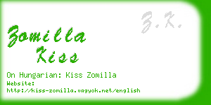 zomilla kiss business card